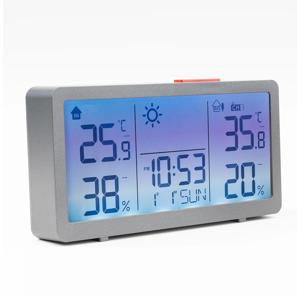 High/ low Outdoor Temperature Warning Temperature Humidity Controller with Sensor Radio Alarm Clock wireless weather station