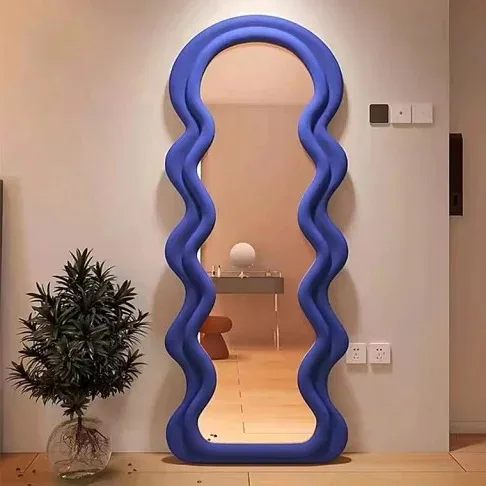 Full Body Floor Mirror  Decorative Large Wavy Shape Irregular dressing Mirror