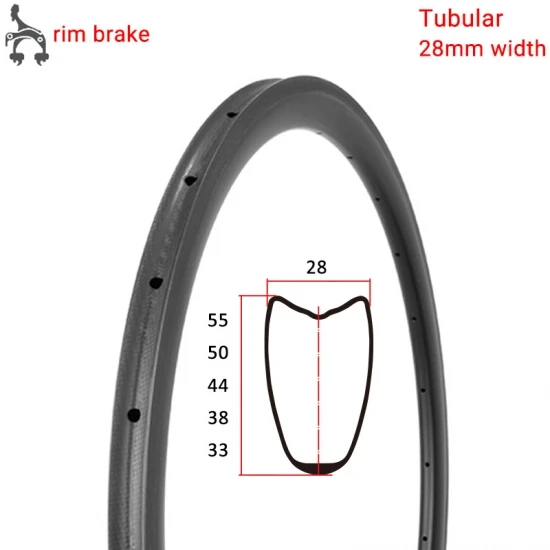 28mm Width 700c Wide U Shape Carbon Road Rim Tubular With  carbon Brake Bicycle Mtb Rims Enduro Downhill Riding