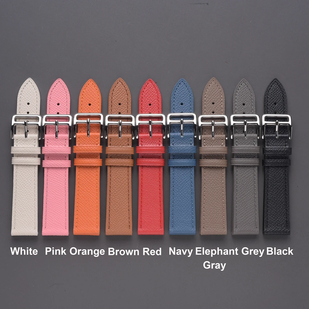 LAIHE Palm Pattern Classical 20mm 22mm Leather Band Genuine Leather Watch Strap