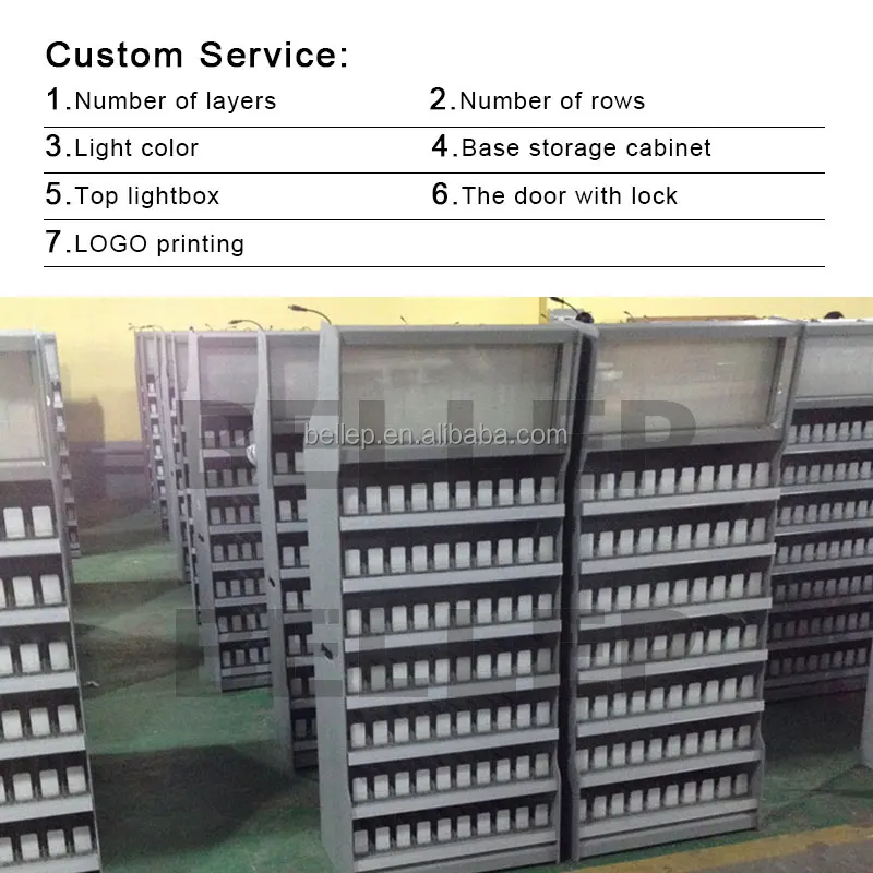 Стеллаж для сигарет в магазине табака шкаф со светодиодной