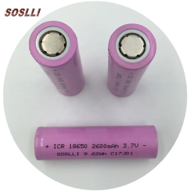 SOSLLI 3.7V 2600mAh lithium ion battery with high performance