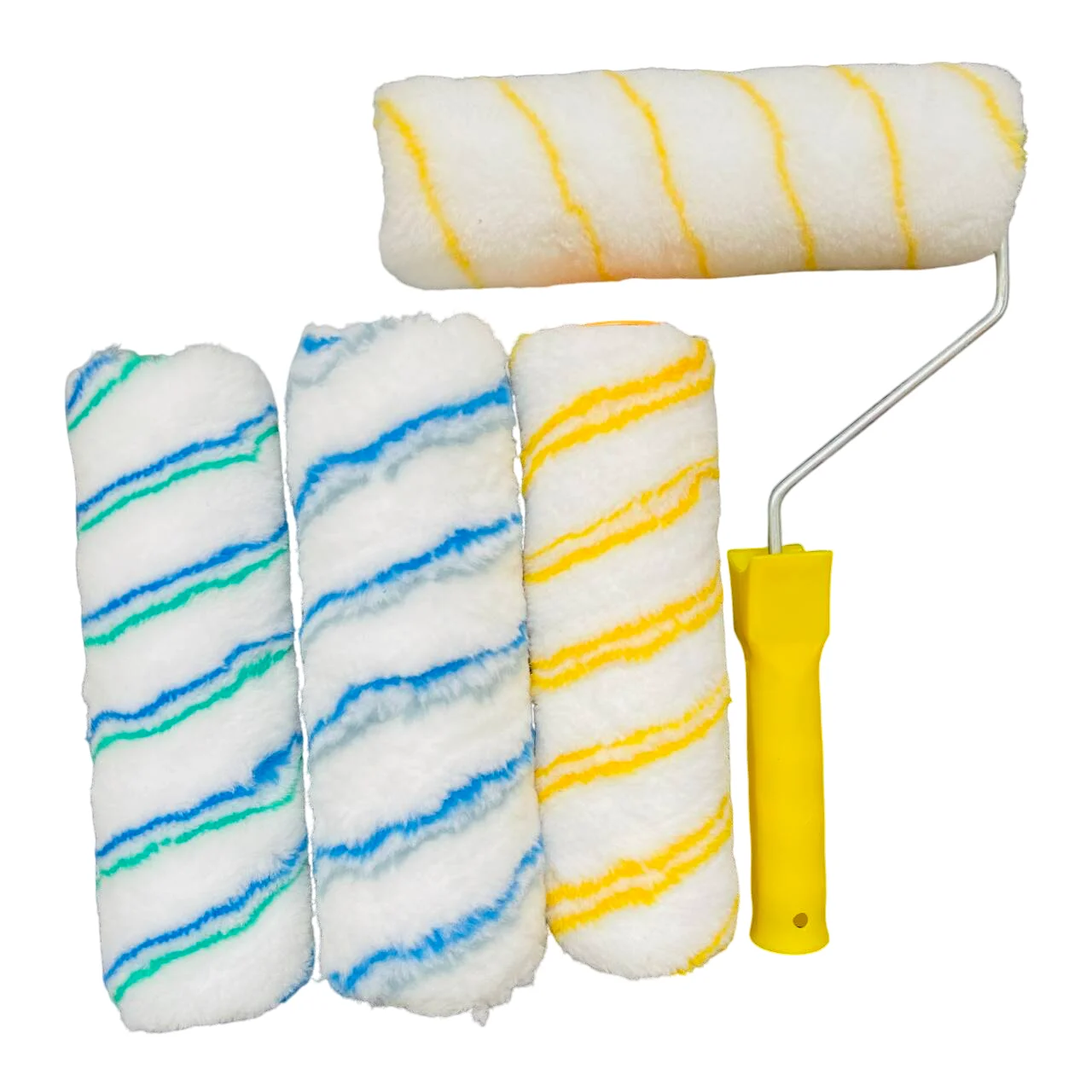 High Density Fast Complete Coverage Paint Brush Microfiber Roller Rainbow Acrylic Long Nap Pile Decorative Cover