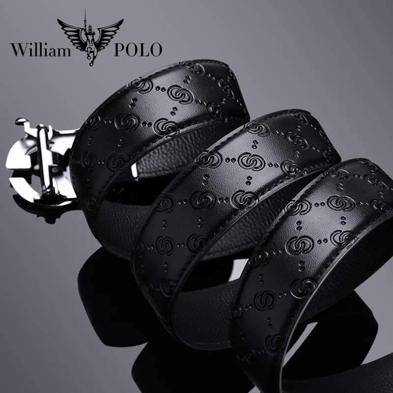  Дизайнерский мужской ремень WILLIAMPOLO модный пояс из натуральной кожи с автоматической пряжкой под заказ золотистого