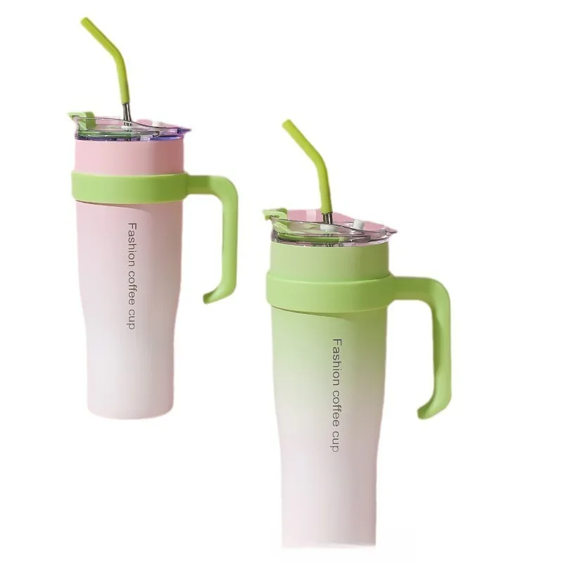 Lang Wholesale 1.25L With Straw Insulation and Cold Insulation Thermos Flask Stainless Steel Thermos for Travel