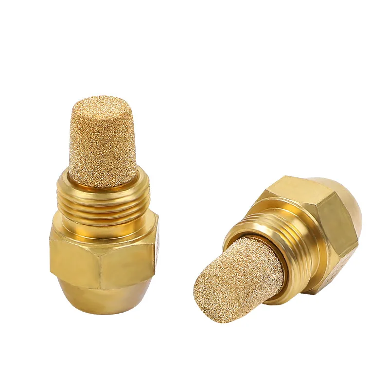 Diesel heavy fuel burner misting brass oil nozzle with hollow solid semi full cone spray pattern