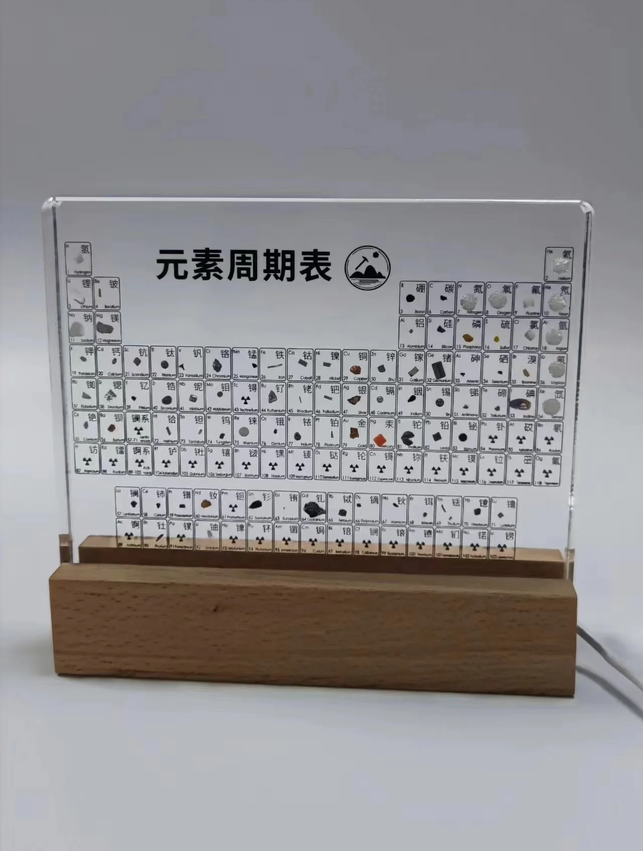 Exclusively for amazon Custom Hot Pressing Different Version Transparent Resin Inline Chemical element Specimen Mineral Block