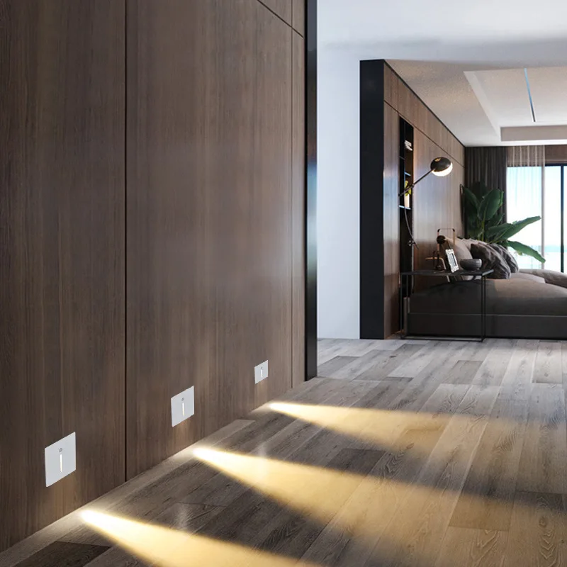 Светодиодный шаговый светильник для помещений и улицы, 3 Вт, освещение для лестницы, светодиодный светильник с датчиком движения, дневной и ночной свет