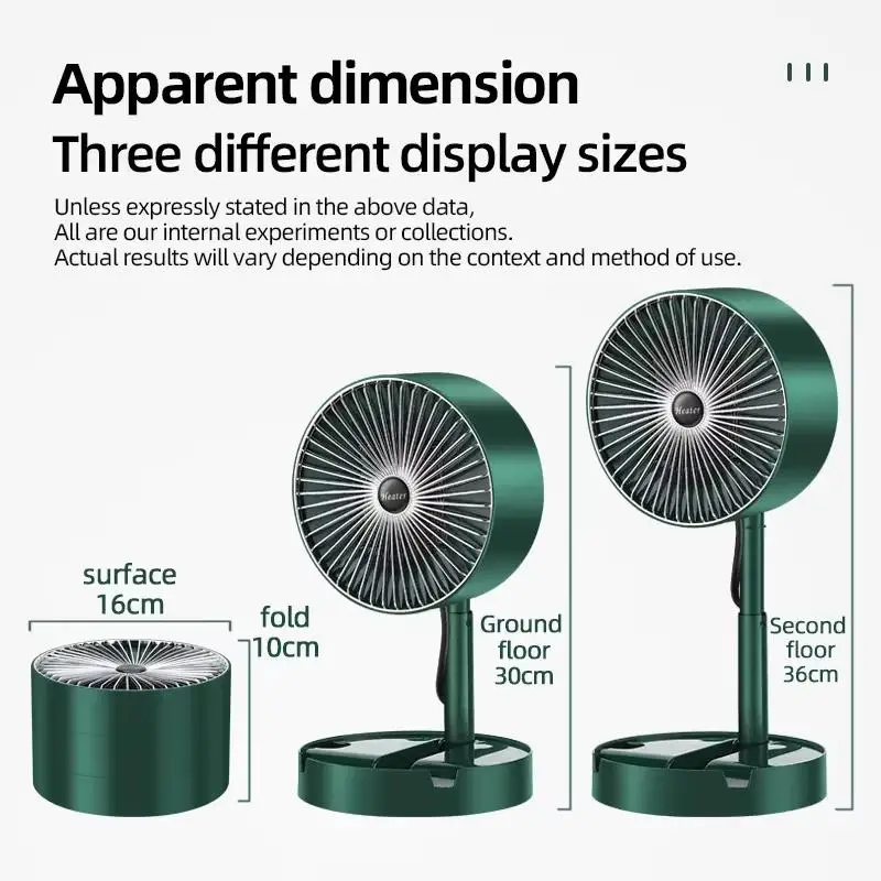 Fan Heater Fast Heating 1000W Electric Heater Vertical Desktop PTC Heating Small Portable Folding Telescopic Warm Air Blower