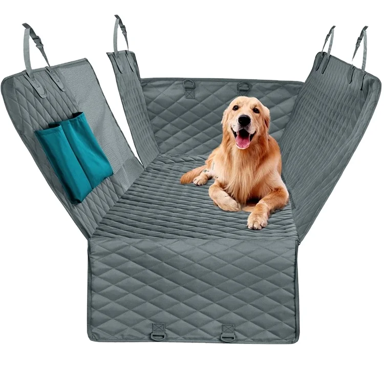 Grey High Quality Waterproof Quilted Dog Hammock Car Mat Multi Purpose Car Seat Protector Dog Seat Cover