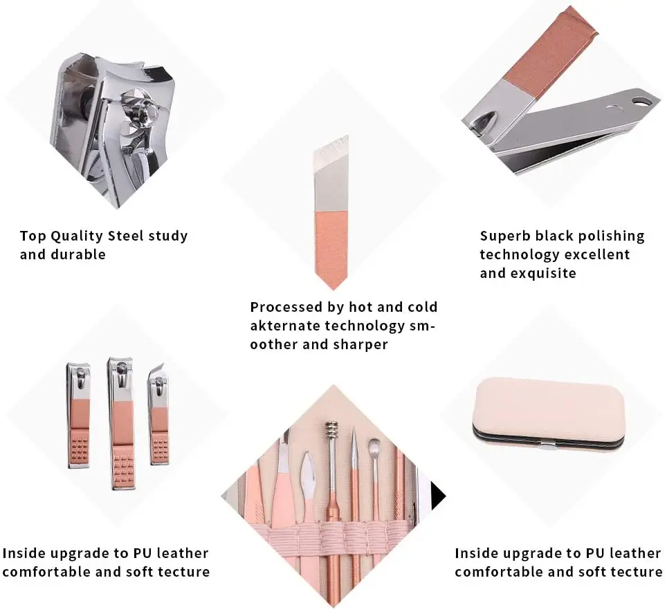 
 18 шт Маникюр Уход за ногтями Набор для ухода за зубами нержавеющая стальные нержавеющие ногтевые клипперы инструменты педикюр набор для женщин Дорожная сумка  