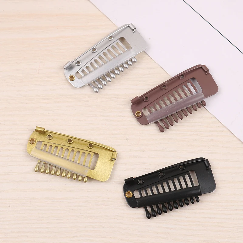 1.8cm*3.6CM 10teeth Stainless Steel Hair Extension Clips With Safty Pins BB Clip Beret Dupata Hijab Headscarf for Women