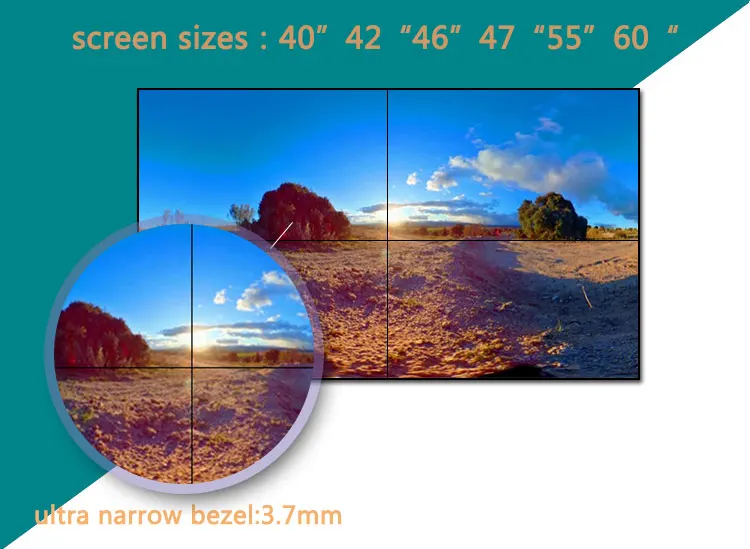 55 inch indoor Full Color 1080p videowall controller 2x2 3x3 digital display lcd video wall