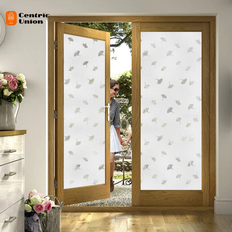 High Quality Factory Self Adhesive Stained  Printing  Sticker Decorative  Glass Window Film For Glass Door And Windows