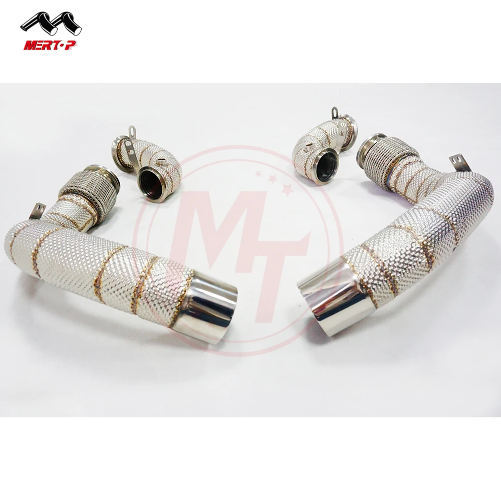  Mertop Racing ss304 Catless s63 Downpipe с тепловым экраном для M5 F90 M8 F91/F92/F93 2017