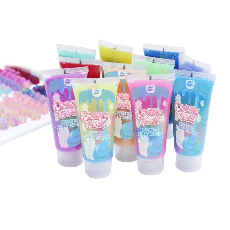 Custom Color Assorted Color Starry Glitter Cream Glue Icing Clay Glue Whipped Simulation Cream Glue Diy Decoration