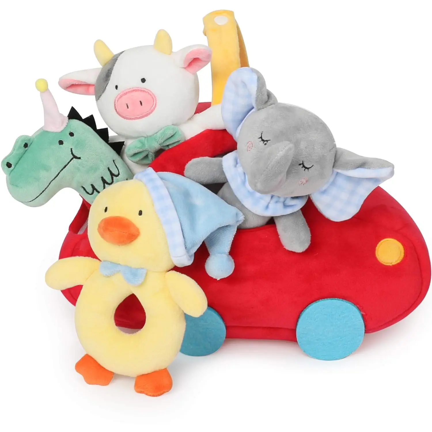 Plush Rattle Toys for Baby Set of 4 - Soft Plush Stuffed Animal Rattle for Newborns Rattle Shaker Set for Infants