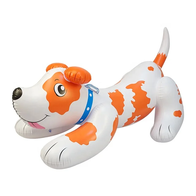Inflatable Ride-Ons Float Orange Dalmatian Giant Doggy Pool Floats for Young Float Ride-On Raft Water Fun Toys