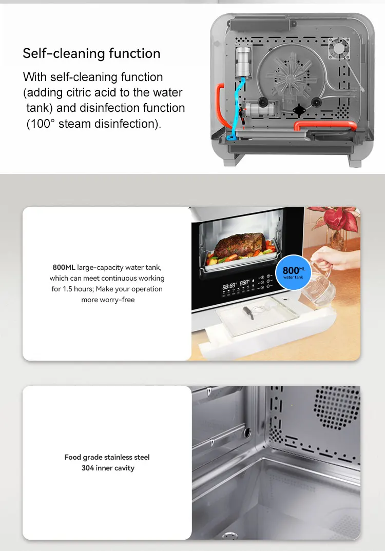 Premium Electric Air Fryer Oil Free Deep Air Frying Steam Air Fryer Oven Combo All in one