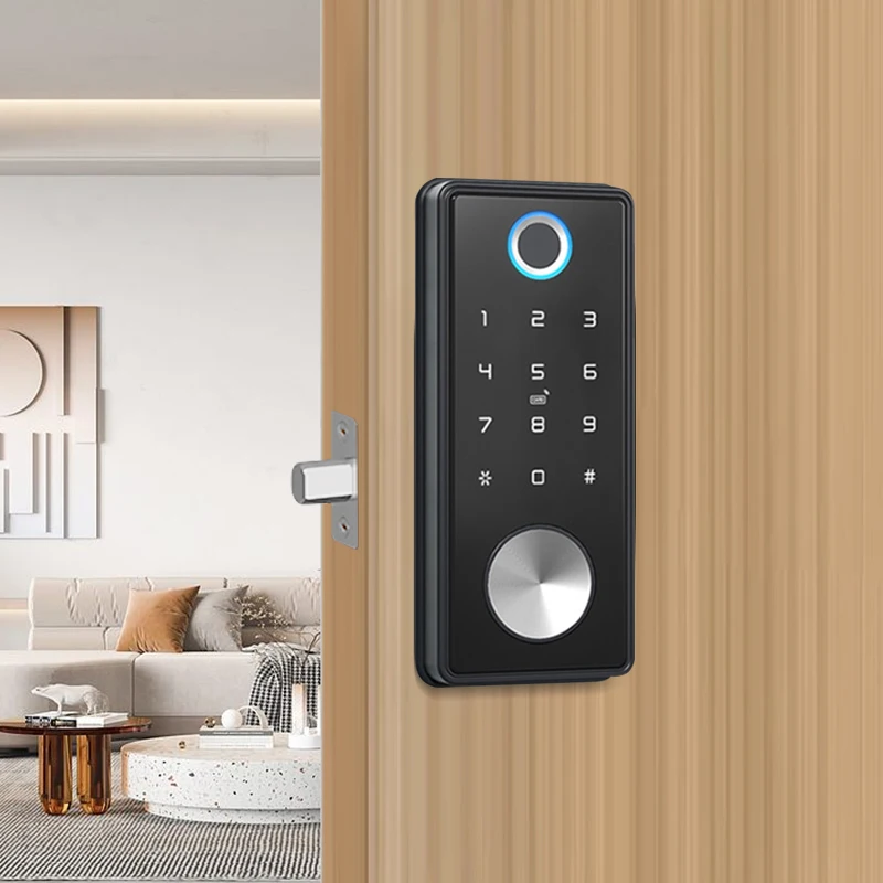 Single Latch Automatic Smart Door Lock With Ttlock Remote Code Fingerprint Door Lock
