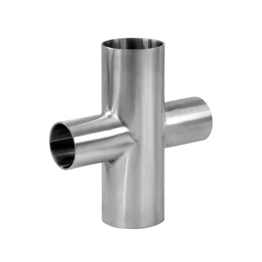 SMS DIN 3A ISO Sanitary Stainless Steel Quick Install Tri Clamp Cross Fitting