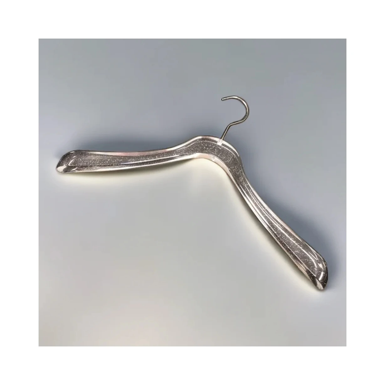 Custom Acrylic Hanger with Shimmering Powder Wholesale Clear Transparent Clothes Acrylic Hangers