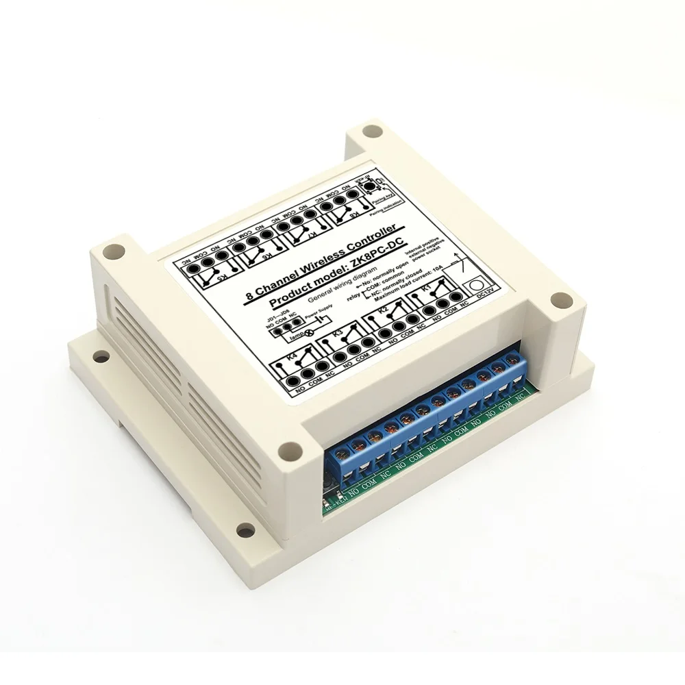DC12V 8  Channel Wireless Remote Control LED Light Switch Relay Output Radio RF 315/433MHz Receiver Circuit Board