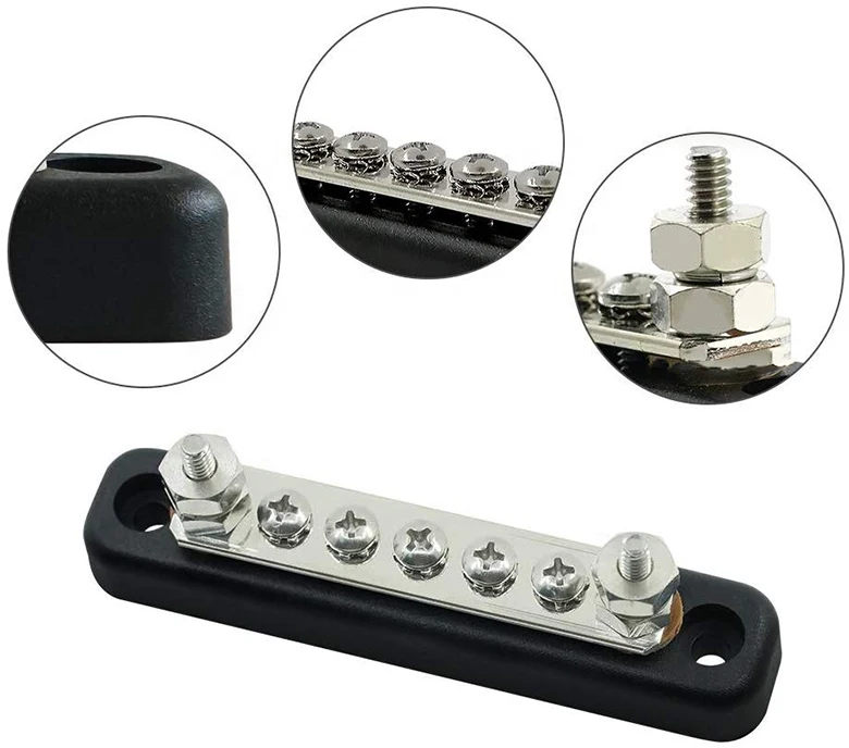 5 Way Bus Bar for Truck Boat RV 48V 100 Amp Busbar Bus Bar Power Distribution
