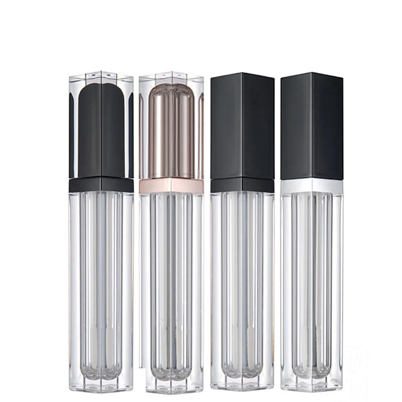 Eco Friendly Custom Logo Printed White Black Clear Packaging Private Label Cosmetic Wand Plastic Empty Lip Gloss Tube Container