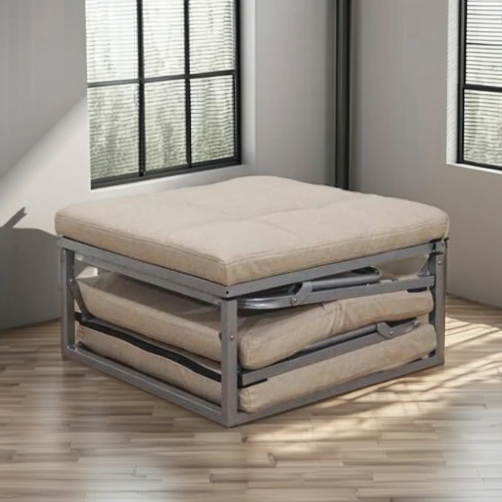 Modern Single Adjustable Fashion Pouf Multi-Function Metal Folding Ottoman Bed Cheap Living Room Furniture for Home School Hotel