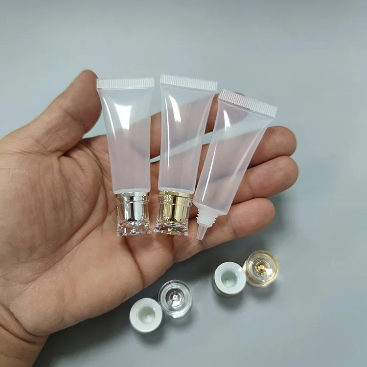 Customized logo10g hot-selling transparent hose PE plastic pipe eye cream packaging pipe trial pack 10ml extruded plastic hose