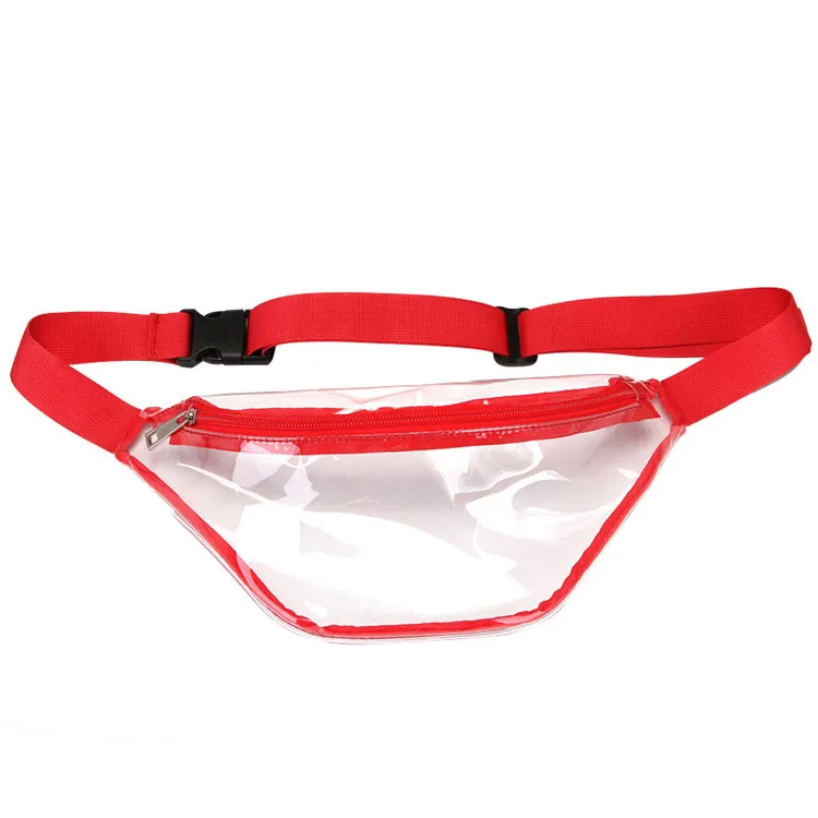 Waterproof outdoor sports clear transparent pvc fanny pack waist belt bag