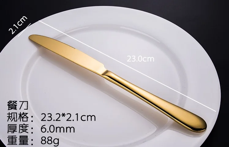 LDX011-2 Luxury Gold single fork Knife Fork and Spoon Gold Plated Low MOQ Camping Dining