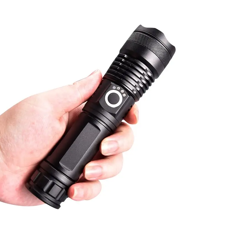 Small Bright 5 Modes Zoomable Handheld Light Flashlights LED XHP50, Rechargeable 3000 High Lumens LED Tactical Flashlight