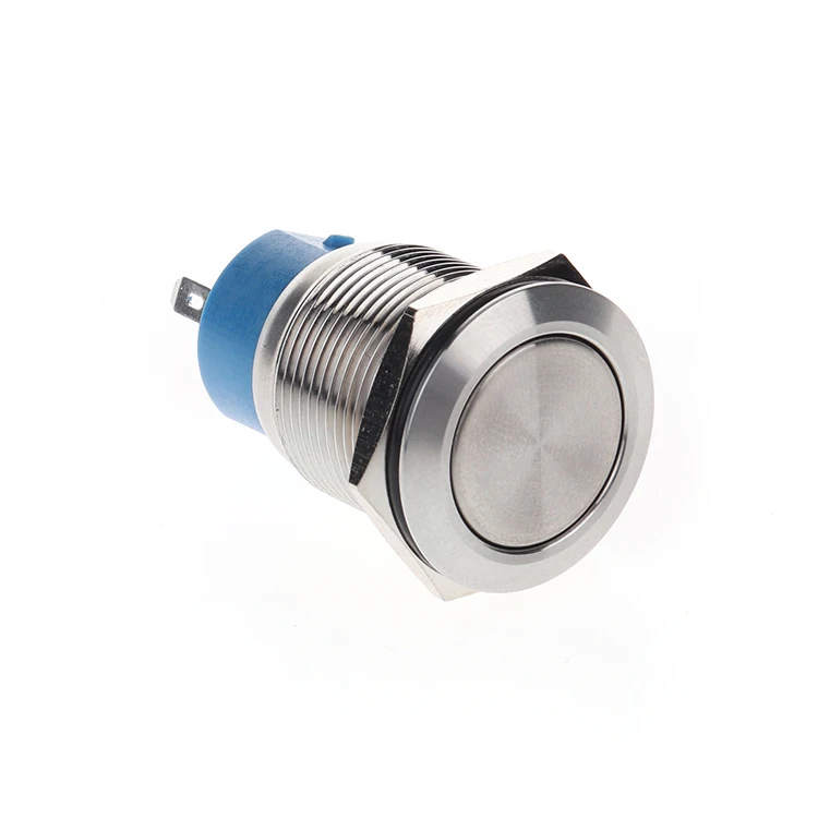19mm On Off Pushbutton switch IP67 Stainless Steel Push Button switch with 3 pin For Toys
