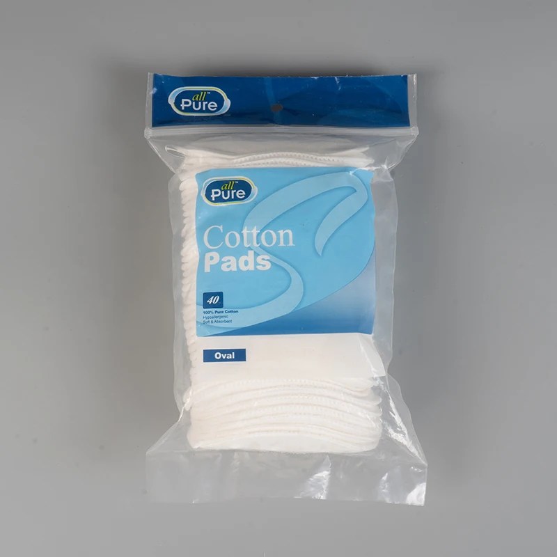 5*9cm 40pcs Oval Disposable Facial Remover Cotton Wool Pads For Face