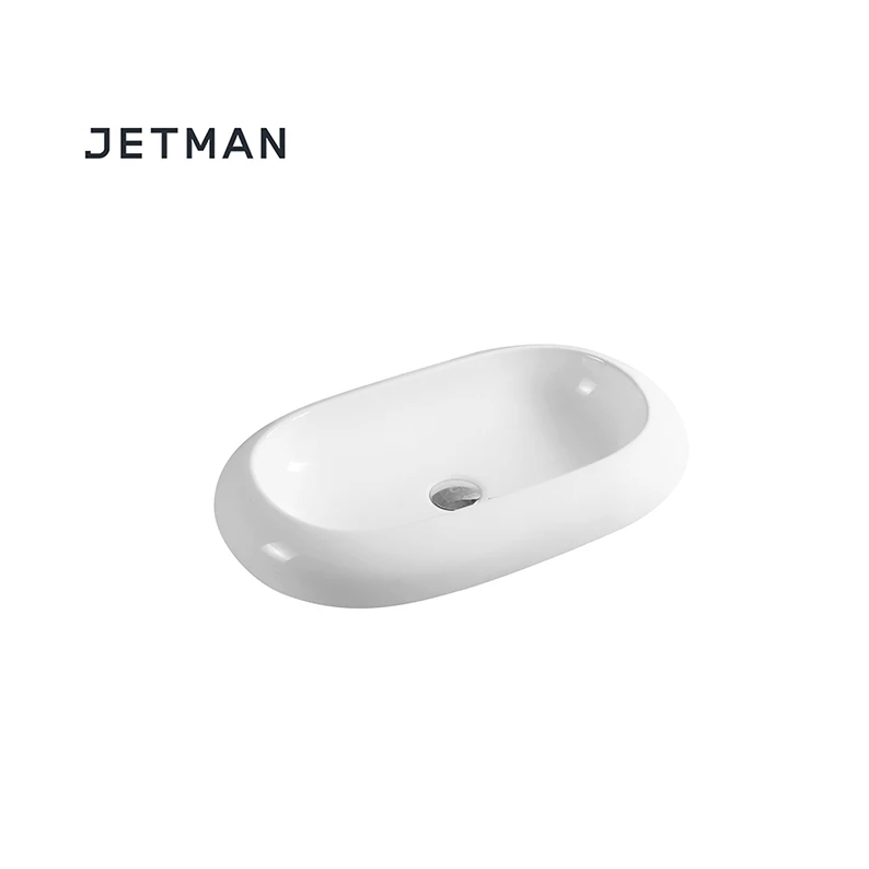 JM7802 580*390*145 Vanity top bathroom countertop art ceramic hand oval wash basin