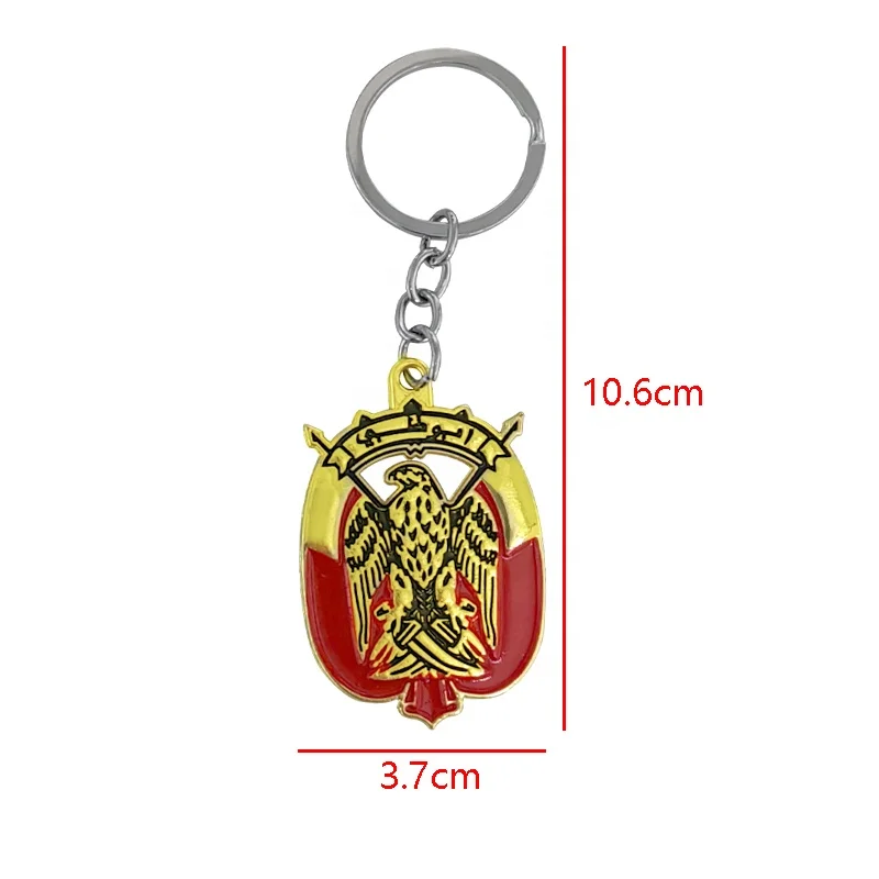 Car keychain Abu Dhabi UAE Falcon badge double-sided logo metal car keychain keychain souvenir gift