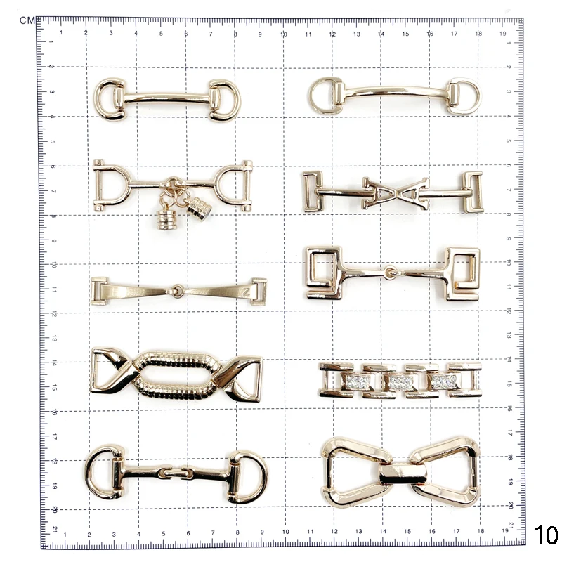 HJ Gold Tone Metal Hinged Equestrian Buckle Horse Bits Shoes Button Saddle Buckles Diy Making Hardware Accessories