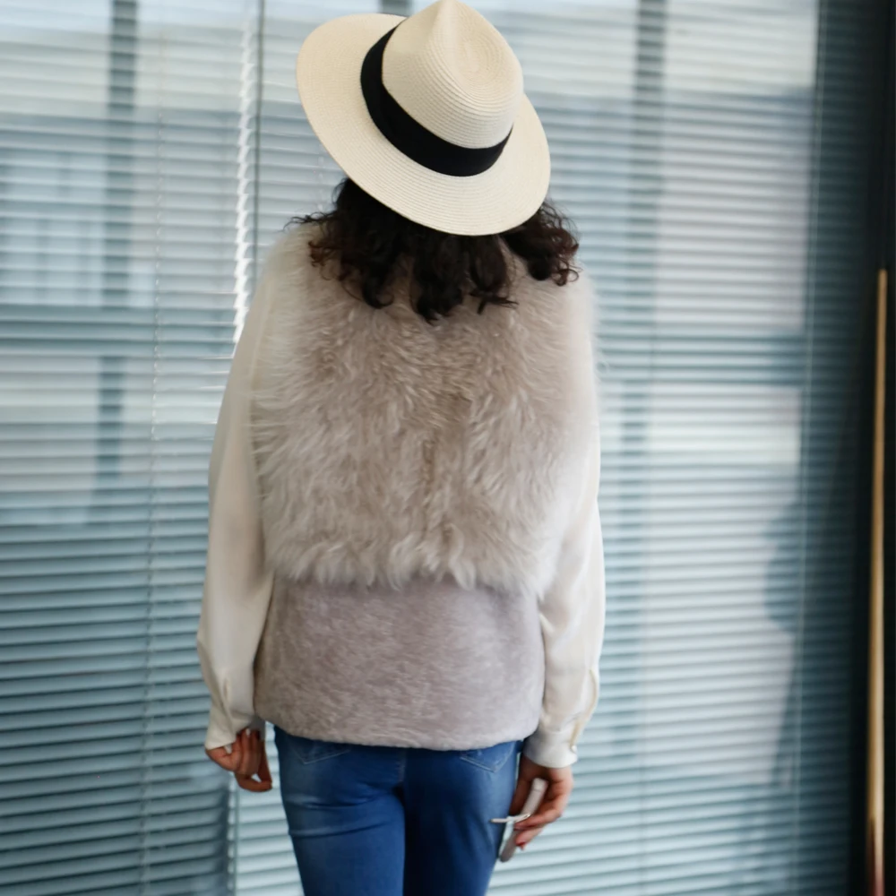 2023 Newest High Quality Real Fur Winter Women Fashion Vest Sleeveless Fur Coat