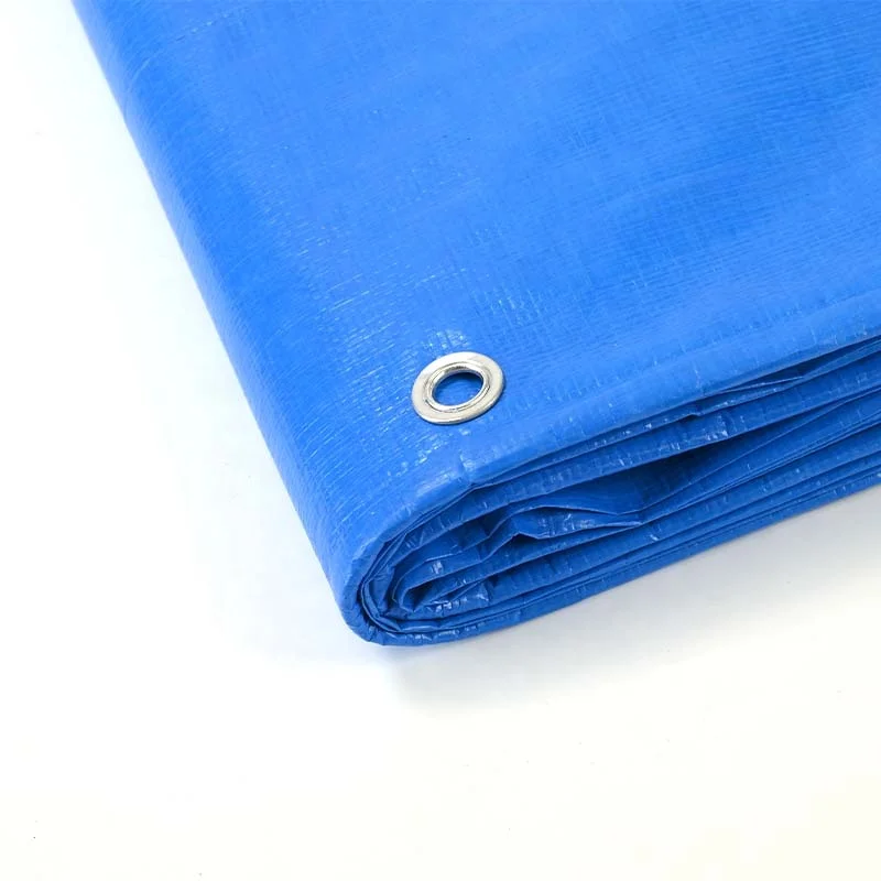 Heavy Duty Tarpaulin Fabric Sheet Virgin PE Tarp Plastic CE Certified Waterproof Coated Blue Woven Tarpaulin