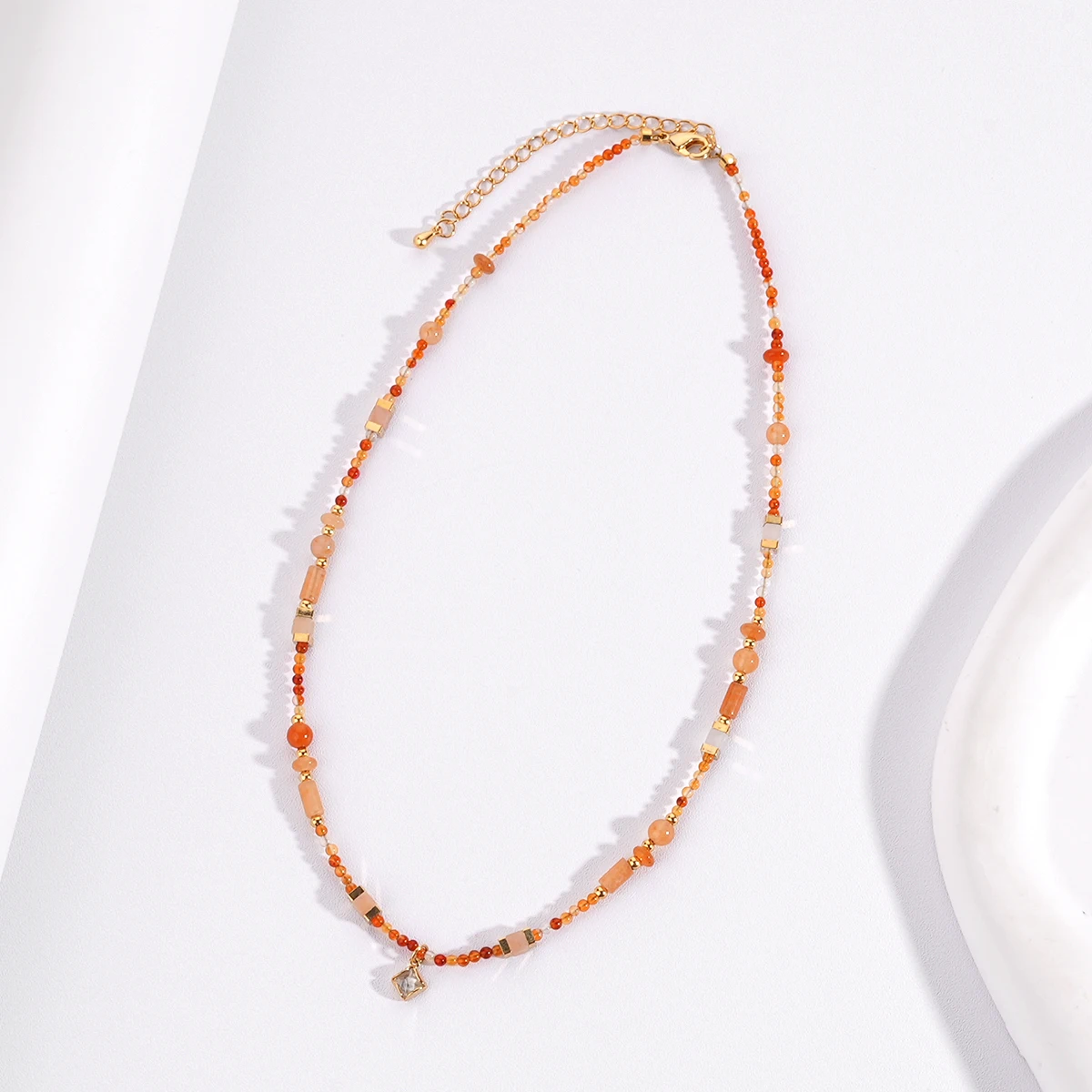 2024 Hot Style Charm Beads Accessories Zircon Pendant Jewelry Natural Stone Beaded Necklaces for Women