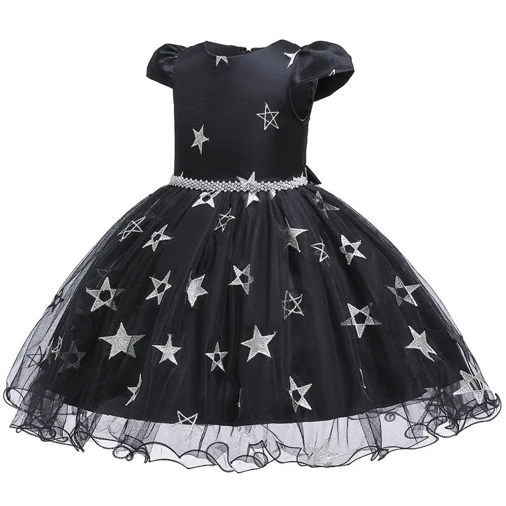 
2019 New Autumn Kids Girls Halloween Cosplay Dresses With Witch Hat Baby Girl Star Party Dress Pearl Beading Lace Ball Gown 