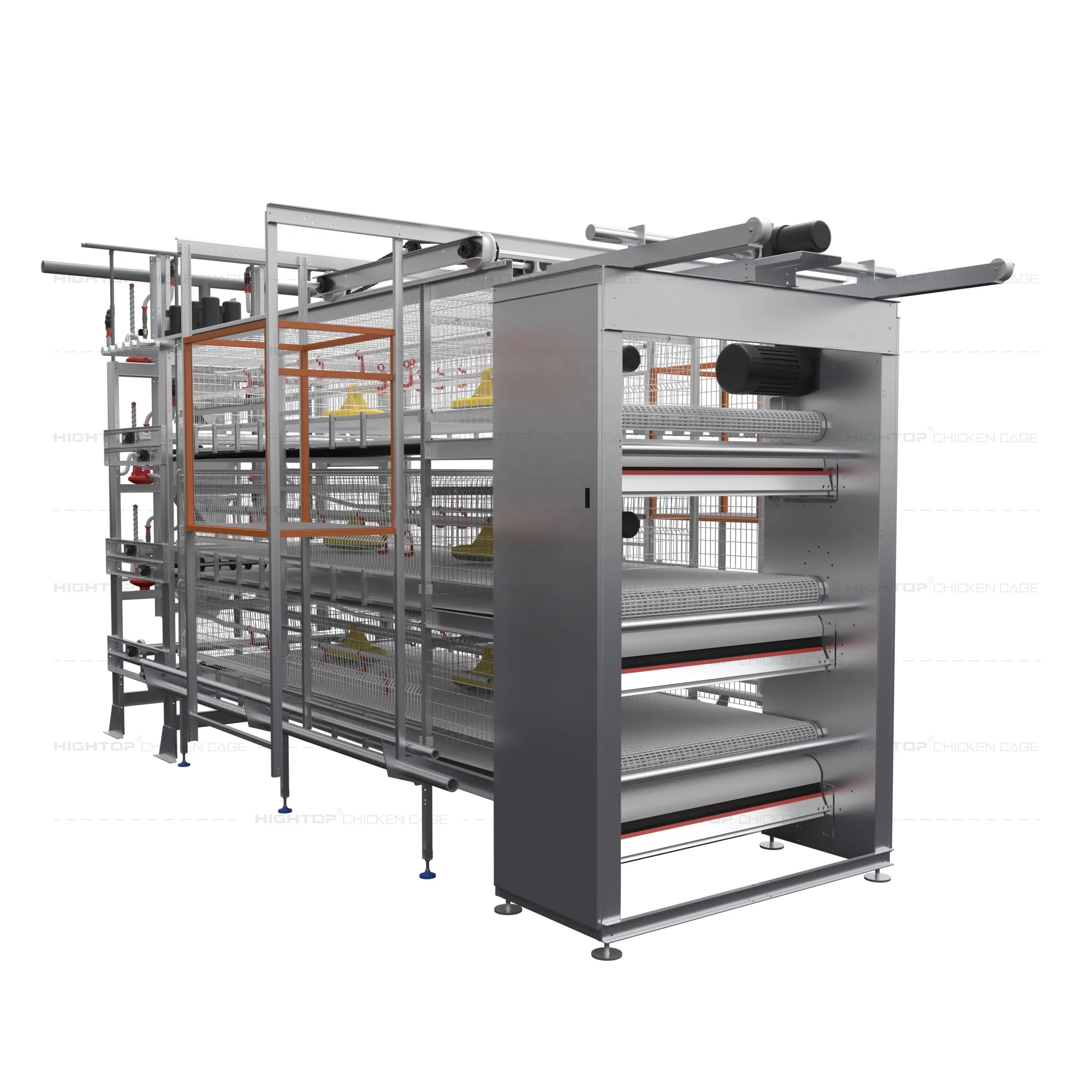 Chain Type H Shape Automatic Harvesting Poultry Farm Easy Cleaning Galvanized Steel Chicken Net Broiler Cage for Chicken