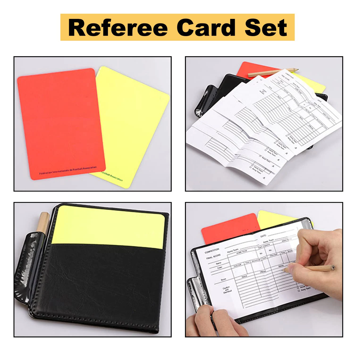 game coach football referee equipment referee red and yellow cards soccer electronic referee flag set