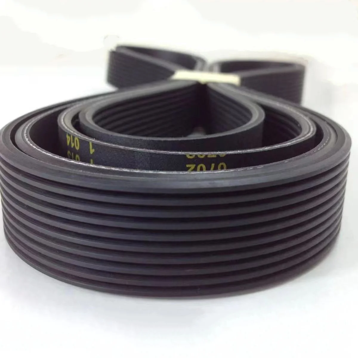 Production of rubber drive belt, fan belt, V-belt