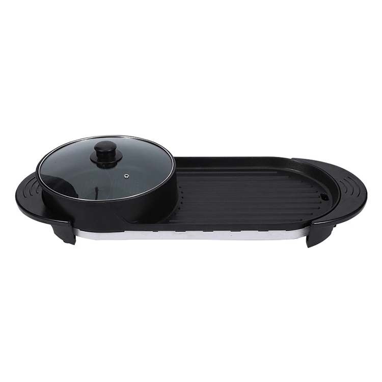 Лидер продаж Электрический многофункциональный гриль и горячий горшок сковорода для барбекю кастрюля приготовления