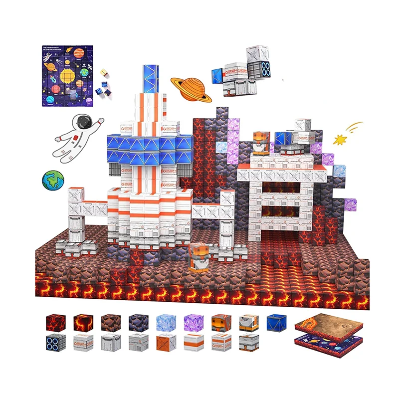 Factory Customize Magnetic Blocks Space Exploration Mine Magnet World Set Toys STEM Toys OEM ASTM CPC  2.5cm 2.0 cm