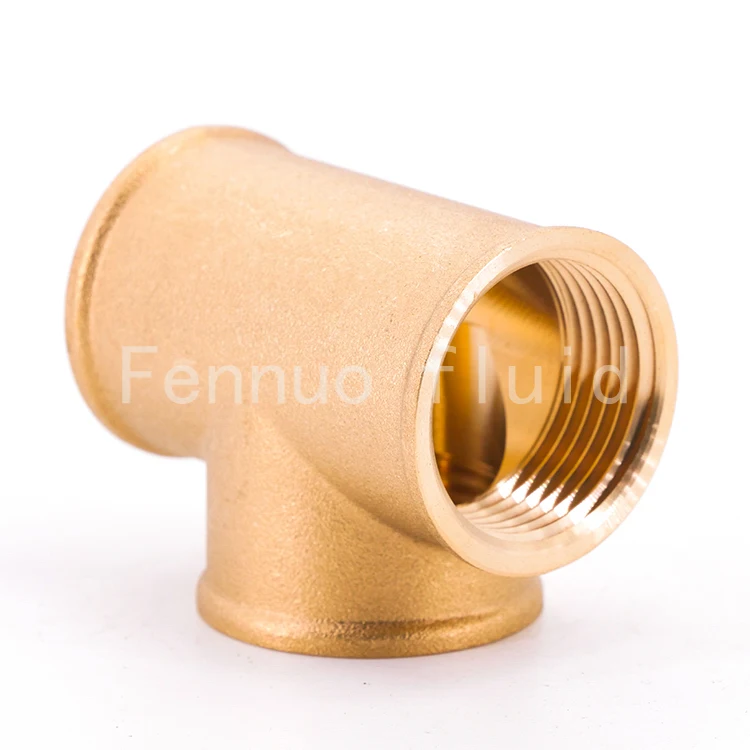 OEM 3 Way Tee Plumbing Fitting Sanitary Water Forged Brass Plumbing Threaded Pipe Fittings For Pump Valve