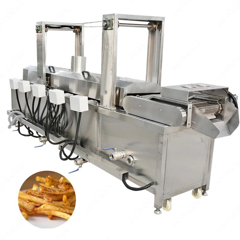 Commercial Falafel French Fries Continuous Frying Machine Chicken Chin Chin Potato Chips Fryer Machine Price